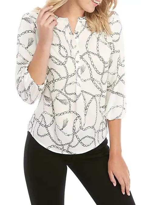 the limited women s mandarin collar 3 4 sleeve blouse belk