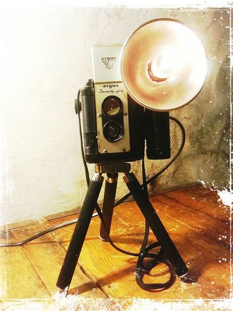 Very Industrial Upcycled Kodak Camera Lamp With Tripod And A Etsy Camera Lamp Lamp Tripod Lamp