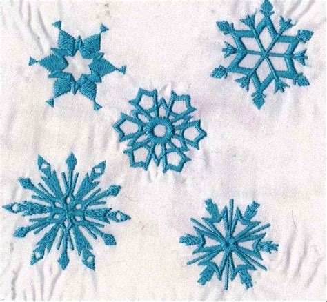 6 Snowflakes Machine Embroidery Design Files Separately Etsy