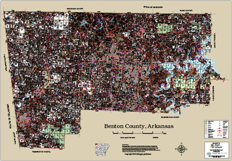 Benton County Arkansas 2016 Wall Map Benton County Parcel Map 2016