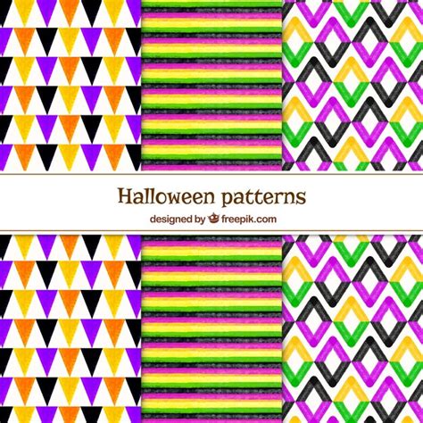 Free Vector Set Of Watercolor Geometric Patterns
