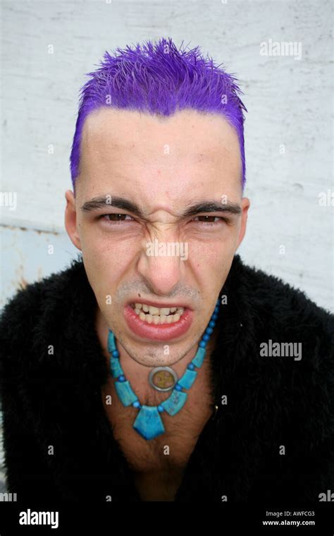 Portrait Of Angry Punk Stock Photo Alamy
