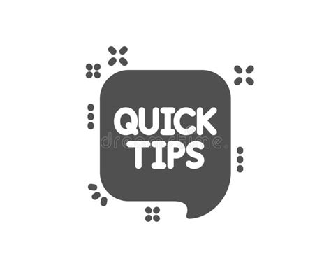 Quick Tips Icon Helpful Tricks Speech Bubble Sign Vector Stock Vector
