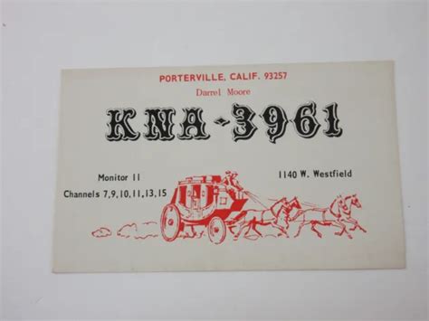 Vintage Amateur Ham Radio Qsl Postcard Card Porterville Ca Stagecoach 945 Picclick