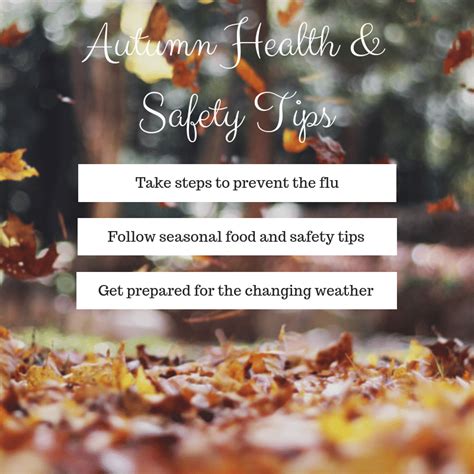 Autumn Health Safety Tips Safety Tips Health And Safety Health