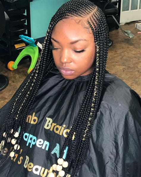 This is the fab two cornrow braids style that looks great for any occasion. 2 layer braids side part - Google Search | Feed in braids ...