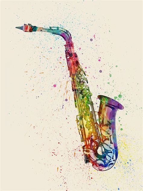 Saxophone Abstract Watercolor By Michael Tompsett In 2022 Saxophone