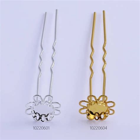 75mm U Style Hair Pin Base Hairpins With 10mm Bezel Wedding Etsy