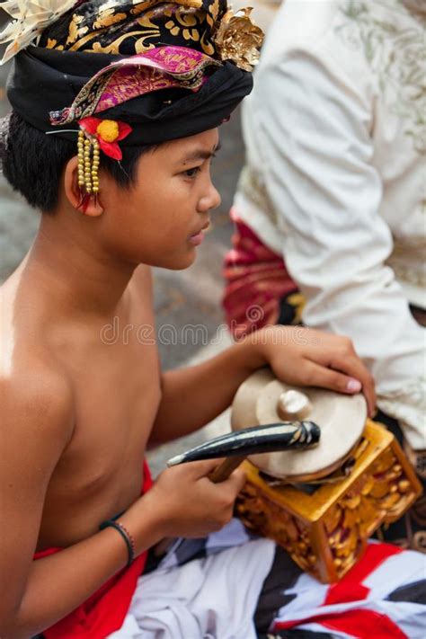 Balinese Gamelan Orchestra Playing Traditional Music In Bali Indonesia