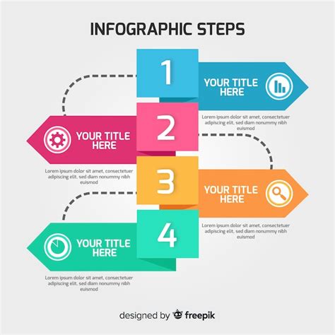 Infographic Steps Concept In Flat Style Vector Free Download