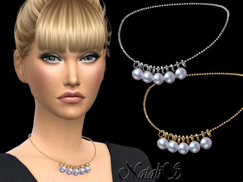 Necklace With Circle And Dangling Pearl By Natalis At Tsr Sims 4 Updates