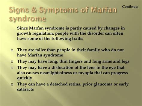 PPT Marfan Syndrome Causes Symptoms Daignosis Prevention And