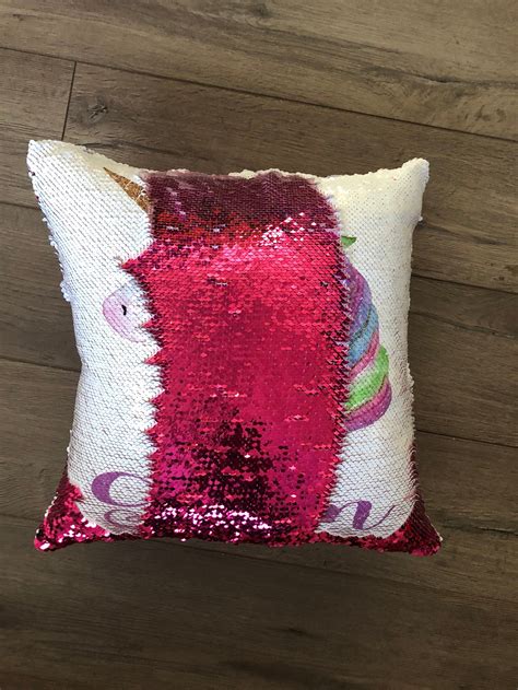 Custom Unicorn Flip Sequin Pillow Hot Pink Sequins Etsy