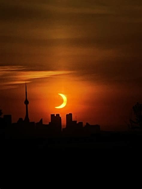 Partial Eclipse Over Downtown From This Morning