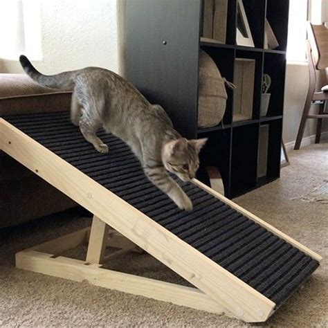 Measure the desired area for the ladder, cut wood beams to the necessary length for the column posts and cut wood boards for the ramps. Scratchy Ramp - Cat Ramp (With images) | Cat ramp, Cat scratcher, Scratcher