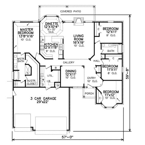 Traditional Style House Plan 4 Beds 2 Baths 2108 Sqft Plan 65 483