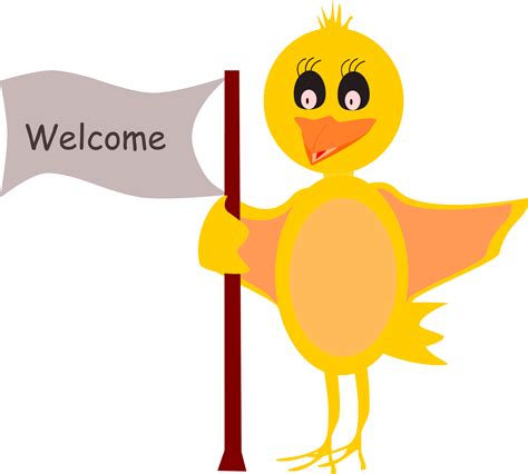 Cartoon Bird With Welcome Sign By Gdj Cartoon Bird With Welcome Sign