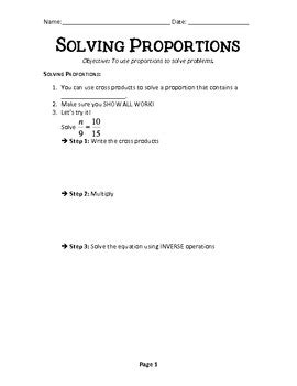 Proportions notes hw key answer : Solving Proportions FREE Guided Notes by To the Square ...