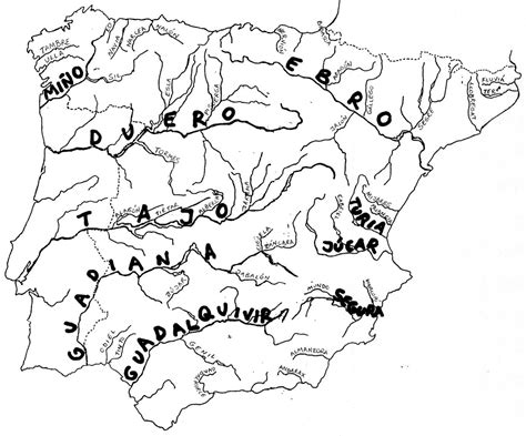 Rios De España Mapa Fisico De España Mapa De España