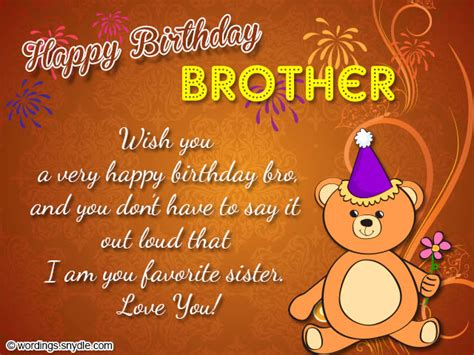 Birthday Greetings For Brother Wordings And Messages