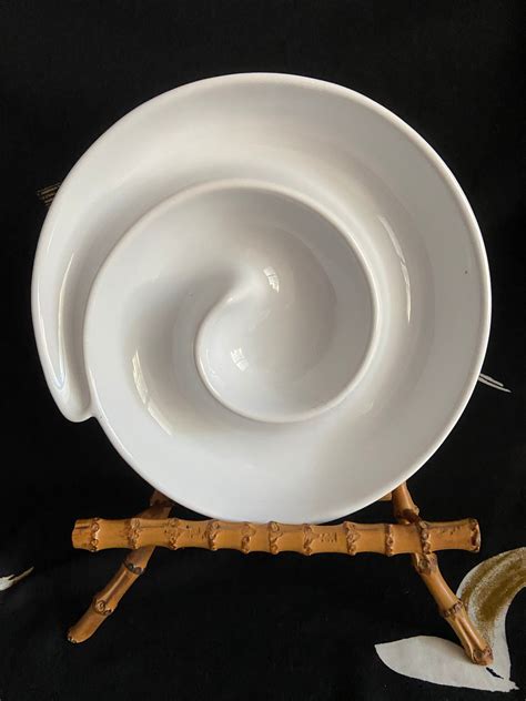 Beautifully Simple White Spiral Serving Dish Etsy