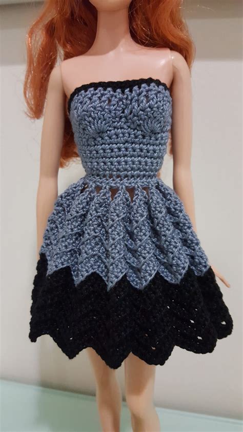 Barbie Strapless Chevron Dress Free Crochet Pattern Feltmagnet Crafts Crochet Barbie