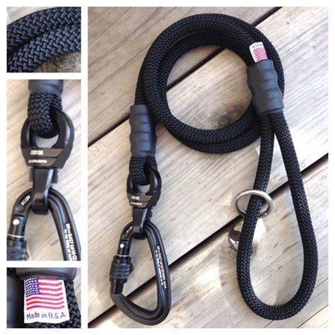 Ultimate Climbing Rope Dog Leash With 360 Swivel And Locking Carabiner