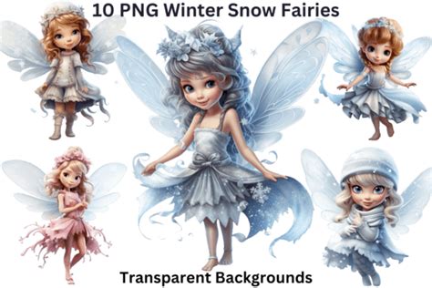 10 Png Winter Snow Fairies Clipart Graphic By Imagination Station