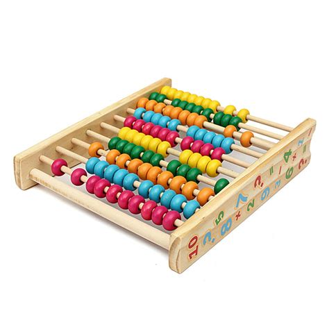 Lovely Rainbow Wooden Counting Bead Abacus Toys Computing Calculator