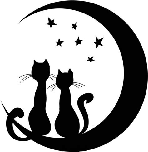 Cat And Moon Clipart Free Download On Clipartmag