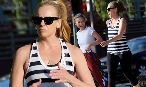 Toni Collette 45 Flaunts Her Trim Figure In Activewear Walking In La