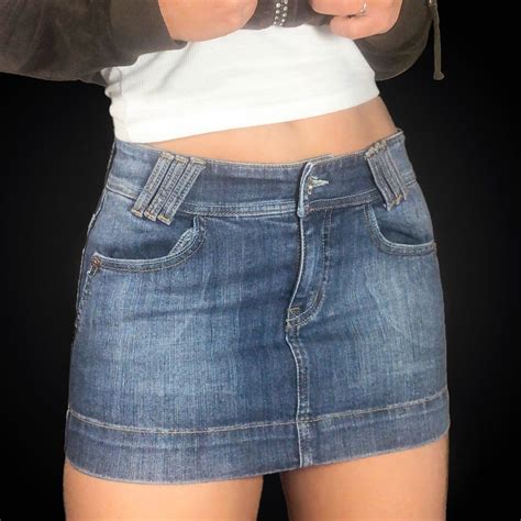 Denim Jean Y2k Mini Skirt So Cute Such Good Fit Depop In 2023