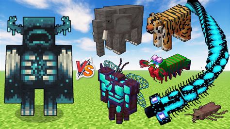 Warden Vs Alex Mobs In Minecraft Warden Vs Void Worm Elephant