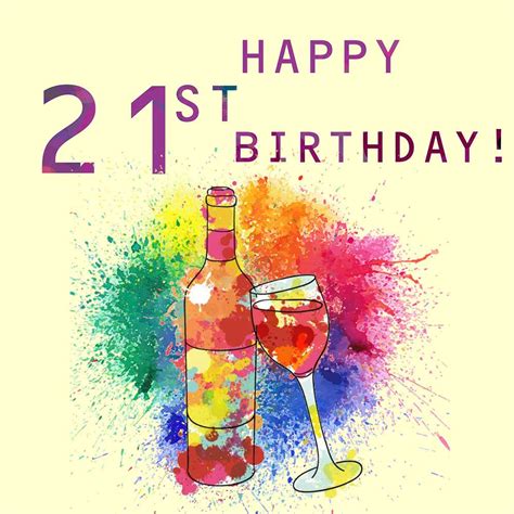 21st Birthday Artistic Ecard Send A Charity Card Birthday