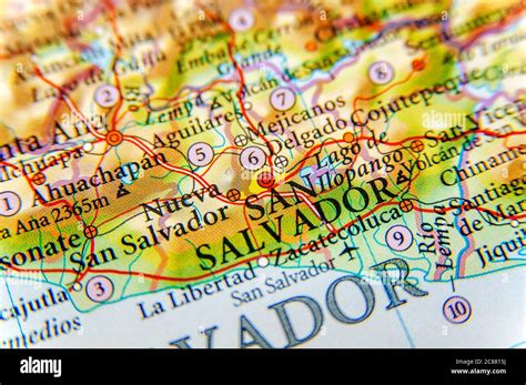 Geographische Karte Der Stadt El Salvador Stockfotografie Alamy