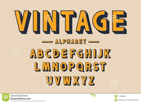 Retro Bold Font And Alphabet Strong Letters With Long Shadows In
