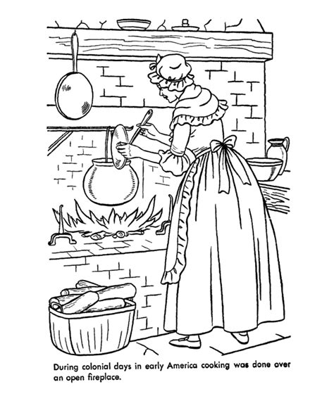 Sift together the flour, granulated sugar, baking powder and salt into a large bowl. Early American Home Life Coloring Page | Coloring pages ...