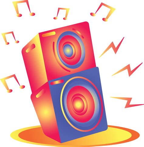 Surreal Loud Speaker Playing Music Illustration Design Element For Musical Event Graphic