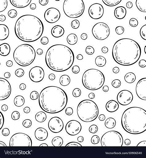 Seamless Soap Bubbles Pattern Hand Drawn Vector Image