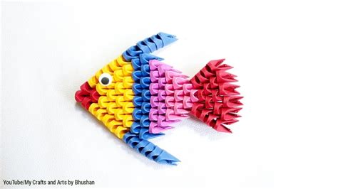3d Origami Fish How To Make A Paper Fish Youtube