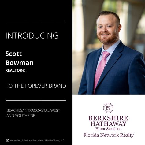 Berkshire Hathaway Homeservices Florida Network Realty Welcomes Scott Bowman Real Estate