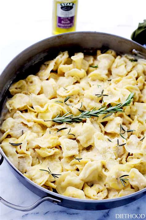 Add one block of cream cheese. Rosemary Garlic Tortellini Alfredo Recipe | Diethood