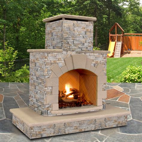 Nothing beats the cozy ambiance an outdoor fireplace can bring to your outdoor patio or deck. CalFlame Natural Stone Propane / Gas Outdoor Fireplace & Reviews | Wayfair