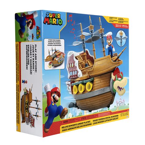 Buy Super Mario Deluxe Bowsers Air Ship Playset With Mario Action