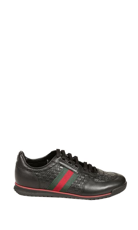 Gucci Tennis Sl73 Ssima Side Bands Web In Black For Men Lyst