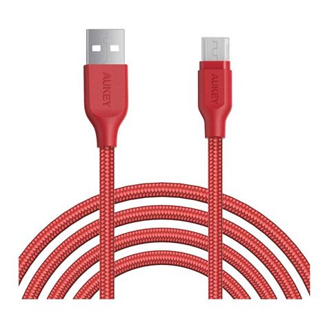Order Aukey Braided Nylon Usb 2 0 To Micro Usb Cable 6 6ft Red Cb Am2 Online At Best Price In