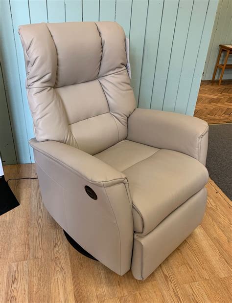 Clearance Img Victor Standard Power Swivel Rocker Recliner In Leather