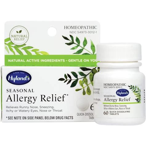 Hylands Seasonal Allergy Relief 60 Tabs Swanson Health Products