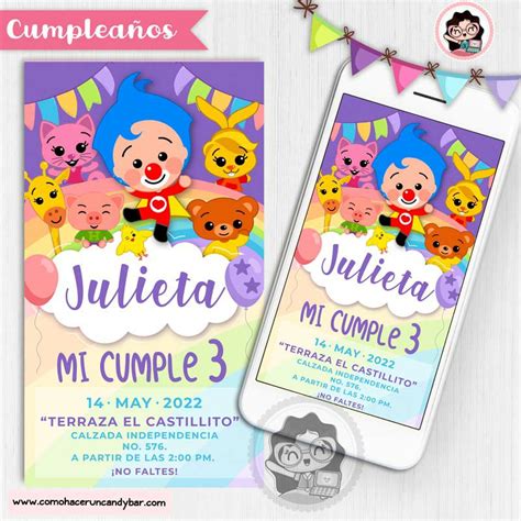 Invitación Digital Payasito Plim Plim Como Hacer Un Candy Bar