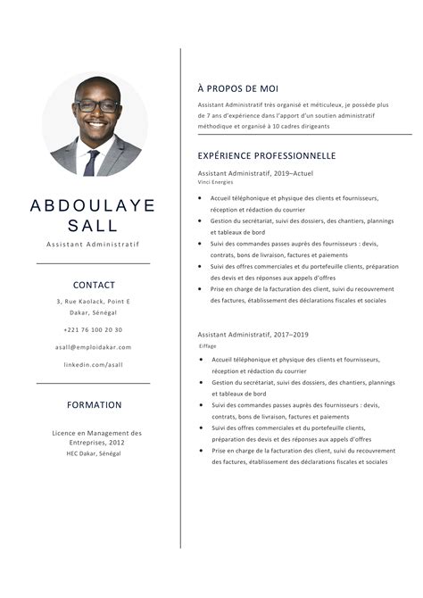 Vous Tes La Recherche D Un Mod Le De Cv Professionnel Pour Assistant